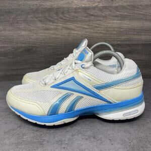 Reebok Easytone Walking Shoes Womens Size 9 White Blue Sneakers